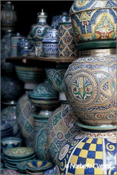 029marruecos 2003-marrakech-zocos-ceramica